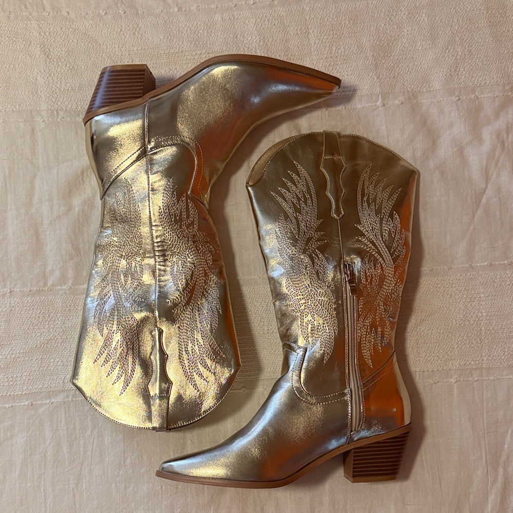 Gold Western Cowboy Boots